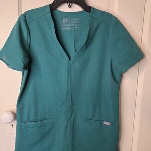 Figs Teal Scrub Top